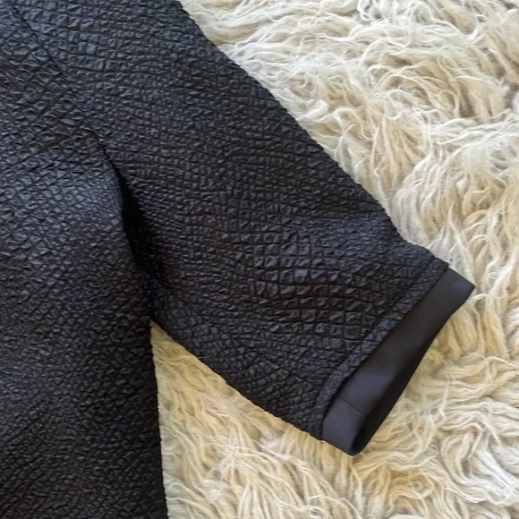 like new Yoana Baraschi black crepe mesh detailed scoop neck zip up dress size S - Picture 6 of 12